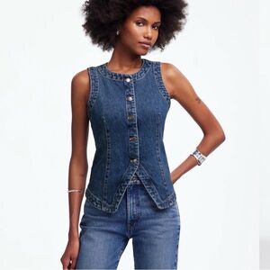 Madewell Dark Blue Denim Vest